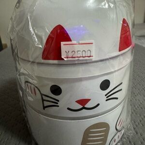 White and Red Cat Stackable Bento Box